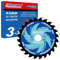 3-3/8 (85mm)-24T, Wood Working Circular Saw Blade, Arbor 15mm with 10mm Wahser, for Laminate, Veneer Board, Plywood, Hard Wood, MDF and HDF Cutting