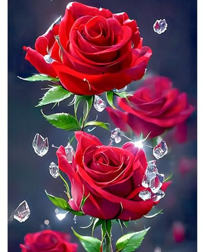 Viart Diamond Painting Erwachsene, Blume Diamond Painting Bilder für Home Wand Dekor (30x40cm)