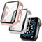 OFFCUP Transparente Fundas Apple Watch Series 3/Series 2 42mm, 2pcs Apple Watch Protector de Pantalla, HD Protección Completa Carcasa para iWatch (Oro Rosa+Plata)