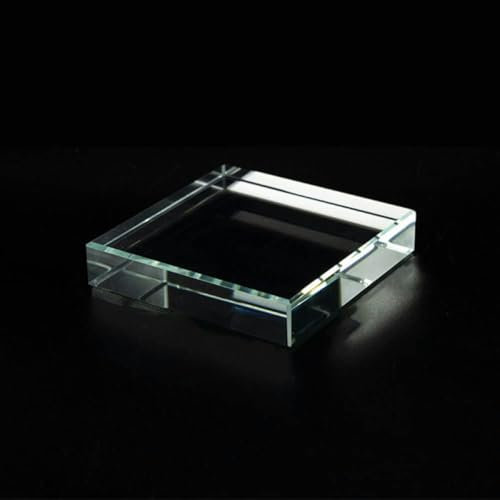 Super Clear K9 Glass Lens Cube Transparent Crystal Optical Photography Display Cuboid Prism Light Home Decor-Pad B 78x78x20mm