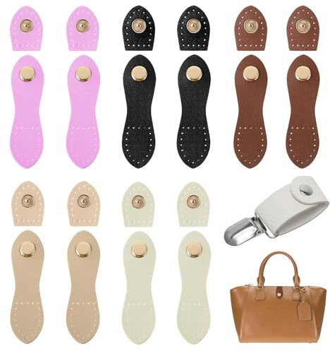 10 Stück Taschenverschluss Lederriemen mit Schnalle, Taschenverschluss für Häkeltaschen, Taschenschnallen und Verschlüsse mit Hut Clips für Taschen, Notebooks, Brieftasche