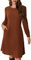 Ritiriko Womens Puff Langarm Kleid mit Taschen knielange Kleider Mode Winter Babypuppenkleid Karamell M