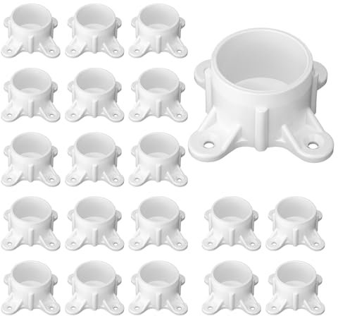 12 Packungen 5,1 cm PVC-Flansch, Tischschraubkappen, PVC-Rohrverschraubungen für Heimwerker-Projekte, Lagerregale, Stützfüße