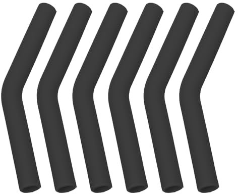 6 Stück Wiederverwendbare Silikon Trinkhalm Spitzen, 10mm Außendurchmesser, silikon strohhalme kinder strohhalm silikon spitze für Edelstahl Strohhalme, Ideal für Kinder und Erwachsene (Schwarz)