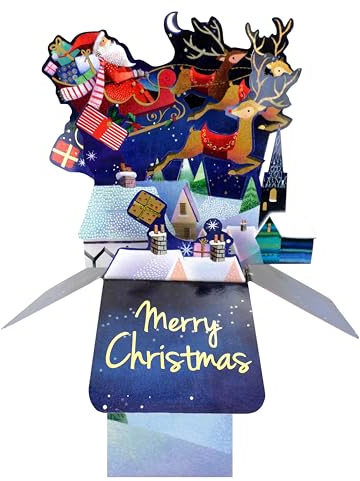 Clever Cubes Pop Up Magical Santa Claus Merry Christmas Card 3D Xmas Card XCU005