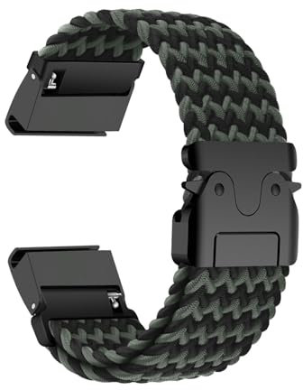 Weich Nylon Armband für Garmin Forerunner 955/935/945/745 Ersatzarmband, Verstellbarer Metallschnalle Elastisch Geflochtene Sport Uhrenarmband Kompatibel mit Garmin Forerunner 955 Armband (15,M)