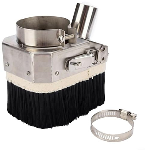 Double Door CNC Router Spindle Dust Shoe Cover 80mm Stainless Steel Vacuum Cleaner Attachment for Woodworking Engraving Machine Milling Tool with Nylon Brush(65mm)