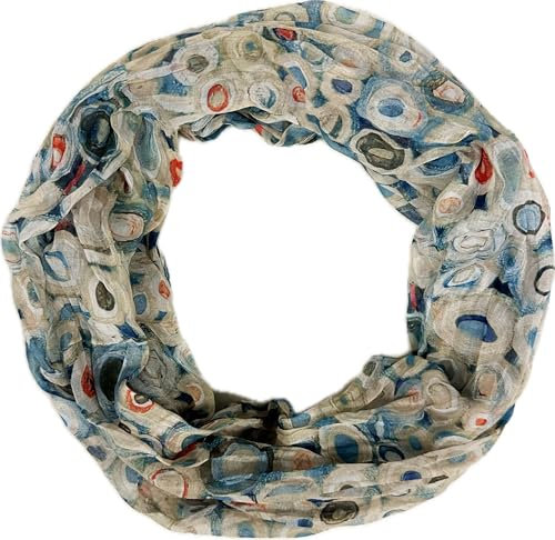 Jeamis Kreis Seide Loop Farbverlauf Frühling Rundschal Rainbow Unisex Sommer Leicht Schal Stola Dots (2025B Khaki)