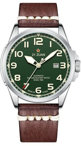 Seagull Mechanische Herrenuhr, Automatikuhren, Militäruhren für Herren, Taktische Feldsport-Arbeitsuhr, wasserdichte Datumsanzeige, Outdoor-Arbeit, Armband, D581, Dunkelbraun