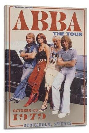 AKRHARWB ABBA Poster, Wandkunst, Vintage, elegantes Poster, dekoratives Gemälde für Wohnzimmer, Schlafzimmer, ästhetisches Poster, 40 x 60 cm, Rahmenstil