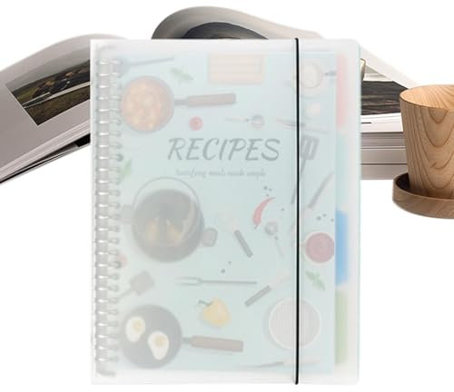 Lunaobrik Blanko-Rezeptbuch – A4 Hardcover-Rezeptbuch | Persönliches Kochtagebuch Zum Schreiben Eigener Rezepte | Küchenorganisator, Enthält 160 Exklusive Rezepte, Ideal