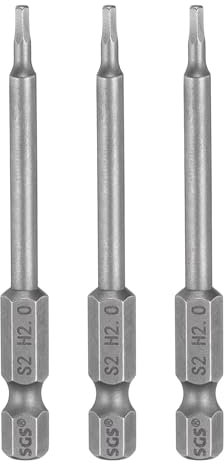 sourcing map 3pcs H2.0 Hex Head Drill Bit Wrench 2mm Metric Flat Tip 1/4 Hex Shank 75mm (3) Long Magnetic Hexagonal Screw Driver Socket Industrial Screwdriver Power Bits