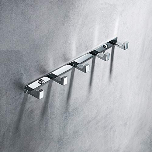 Porte-manteau mural en laiton chromé poli - Design carré élégant - Pour maison, hôtel, porte de douche