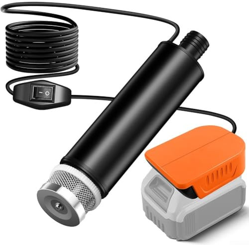 Portable Transfer Pump, Water Transfer Pump with Adapter, Cordless Submersible Water Pump for Pools Camping Car Truck Boat(for DCB203)