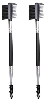 2 Pcs Double-Sided Eyebrow Brush, 3-in-1 Makeup Tool, Double-Ended Eyelash Comb and Eyelash Separator for Grooming and Shaping Eyebrows and Eyelashes