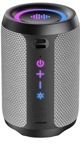Portable Bluetooth Speaker Wireless with Stereo Sound & Mic for Calls, Bluetooth 5.4 Speaker with 12H Playtime, 6 RGB Lights & TWS Pairing, IPX7 Waterproof Outdoor Speaker for Home, Hiking, Party