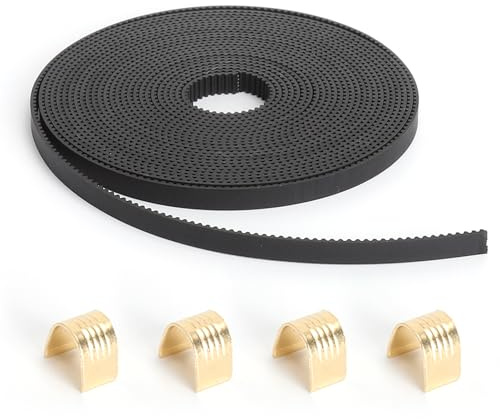 GZRXIOUS 5m Zahnriemen GT2 6 mm Breit, Offener Zahnriemen GT2 mit 4 Kupferhülsen für Anycubic Kobra 2, Creality Ender 3, CR-10-Serie, Ender 3 V2 3D-Drucker - Schwarz
