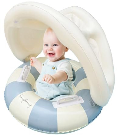 Salvagente Con Tettoia – PVC | Fluttuante Gonfiabile Bimbi | Anello Nuoto Protezione Solare Pieghevole Sedile Sicurezza Per Bambini Ragazzi Ragazze Giardino Spiaggia E Mare
