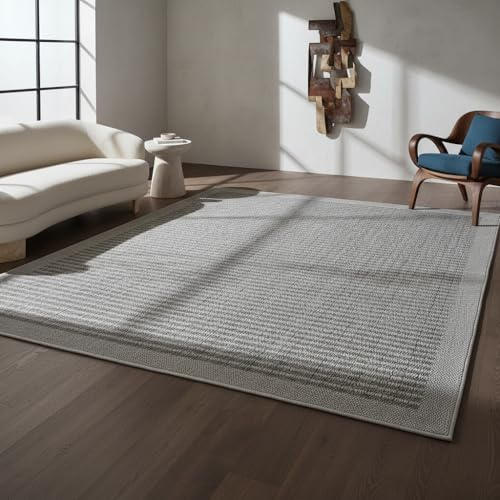 KADIMA DESIGN Outdoorteppich Wetterfest Einfarbig Edel UV-Beständig Waschbar Strapazierfähig Hochwertig Grau 280x370 cm Küche Terrasse Balkon Flur Schadstoffgeprüft | Oriana