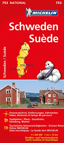 Michelin Schweden: Straßen- und Tourismuskarte (MICHELIN Nationalkarten, Band 753)