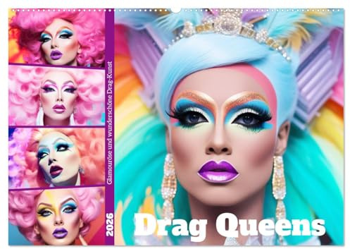 Drag Queens. Glamouröse und wunderschöne Drag-Kunst (Wandkalender 2026 DIN A2 quer), CALVENDO Monatskalender: Drag als beeindruckende Kunstform ist populärer denn je (CALVENDO Kunst)