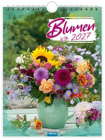 Trötsch Notizkalender zum Hängen Blumen 2027: Wandkalender Notizkalender