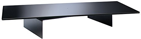 Meliconi Rotobridge Élite L Base in Acciaio, con Ripiano Girevole in Vetro Temperato per TV e Monitor PC, Alloggiamento per Apparecchi Audio/Video, Nero