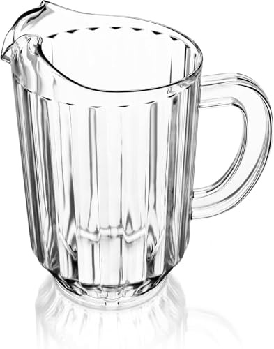 New Star 46106 Polycarbonate Plastic Restaurant Water Pitcher, 60-Ounce, Clear