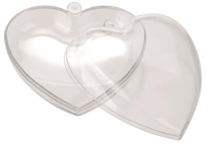 GLOREX 6 3500 100 Kunststoffherz, Kunstsoff, transparent, 9, 5 x 2 cm