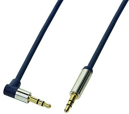 LogiLink Audio Anschlusskabel 3.5 Stereo gewinkelt, 0,50m, dunkelblau