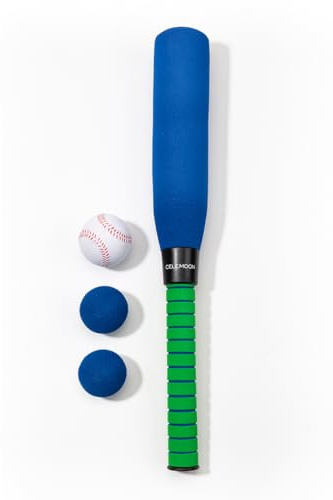 CeleMoon 22 Inch Soft Foam Kids Baseball Bat Set with 3 Balls, Gift Toys for Children Toddlers Boys Girls Age 3-5-8 Outdoor Indoor Sport T Ball Game Playing, Blue