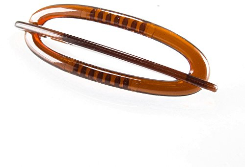 2Stk Libellenspange oval 6x2cm in havanna - Made in Germany - WeLoveBeads