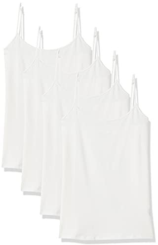 Amazon Essentials Women's Slim-Fit Camisole, Pack of 4, White, L