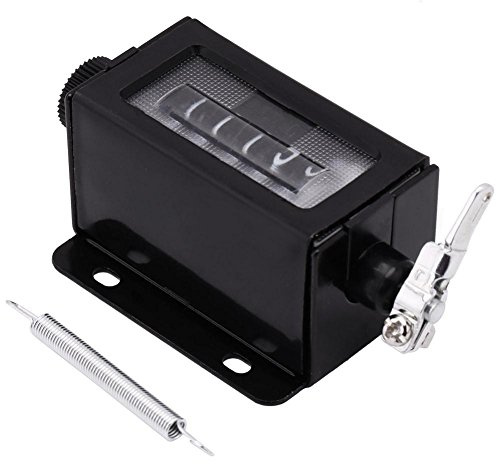 Akozon Digitale manueller Zähler Mechanische 5 Digit 0-99999 Pull Count Counter Drehknopf Resetable Black Tally-Handbuch Rennen Zugkraft Manuelle-Schalter Mechanische mit Feder