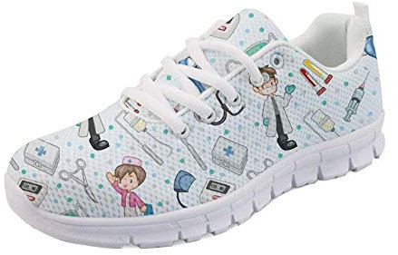 Showudesigns Zapatillas de Running para Mujer Enfermero Modelo Zapatillas Mujer Deporte Running Zapatos para Correr Gimnasio Sneakers Deportivas Transpirables Casual