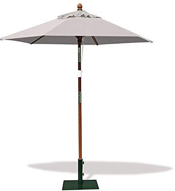 Jati Hexagonal 2m Garden Parasol - FSC Hardwood Parasol (Grey)