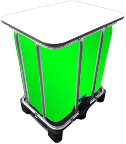 LED KUBIK 300l IBC Stehtisch auf PE-Palette