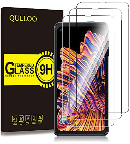 QULLOO Schutzfolie für Samsung Galaxy XCover Pro, [3 Stück] 9H Härte Gehärtetes Glas HD Klar Displayschutzfolie Anti-Kratzen Folie