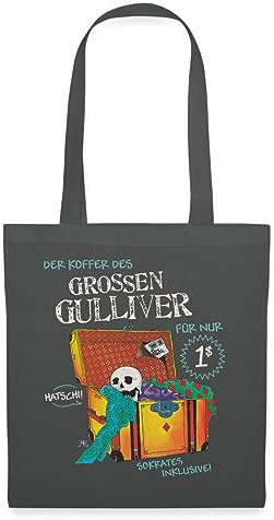 Spreadshirt Die Drei ??? Und Der Sprechende Totenkopf Stoffbeutel, One size, Graphite