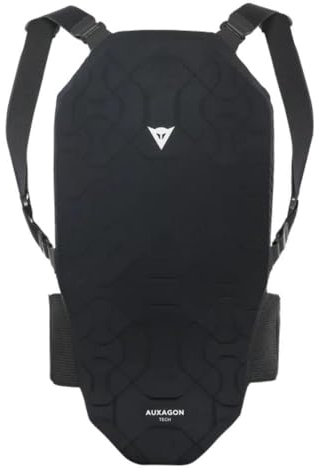 Dainese - Auxagon Back Protector 1, Ski- und Snowboard-Rückenprotektor mit Hosenträgern, für Männer und Frauen, Schwarz/Schwarz, L