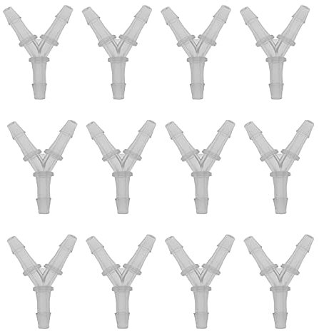 Lot de 12 raccords de tuyau en forme de Y en polypropylène pour tuyau d'arrosage - Pour bateau, eau, air, aquarium, carburant O2