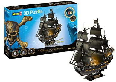 Revell 3D Puzzle Pirates of The Caribbean I Black Pearl I Farbige Nachbildung der legendären Black Pearl I 128 Teile I 2 Stunden Bauspaß für Kinder und Erwachsene I Ab 10 Jahren