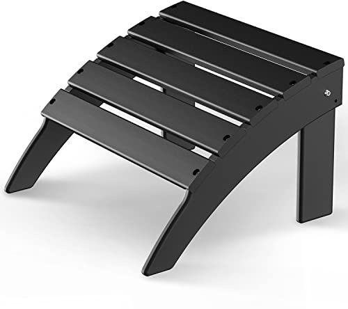 GREENVINES Adirondack Ottomane, HDPE Allwetter-Kunststoff, Outdoor- und Innenbereich, Adirondack-Stuhl-Fußstütze für Veranda, Terrasse, Feuerstelle, Hinterhof, Pool, Lagerfeuer, Schwarz
