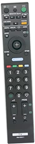 AULCMEET RM-ED011 Télécommande de Rechange Compatible avec Sony 4K OLED TV KDL-46W4500 KDL-46W4730 KDL-52W4000 KDL-26V4710 KDL-26V4720 KDL-26V4730 KDL-32E4000 KDL-32W4220 KDL-37V4500 KDL-37V4710