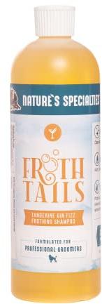 Nature's Specialties Froth Tails Tangerine Gin Fizz Hundeshampoo - Hochkonzentriertes Pflegeshampoo für Hunde & Katzen - Reinigt Gründlich & Spendet Feuchtigkeit - Mandarinenduft, 473ml