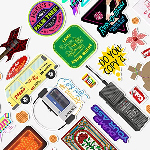 35 x Stranger Laptop Sticker Things 80's Retro Laptop Sticker Pack from The Upside Down World