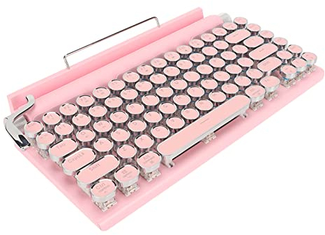 Bewinner Clavier de Machine à Écrire Rétro, 83 Touches Clavier Mécanique sans Fil Bluetooth 5.0, Connexion Multi-appareils pour PC/Ordinateur Portable/Tablette/Téléphone