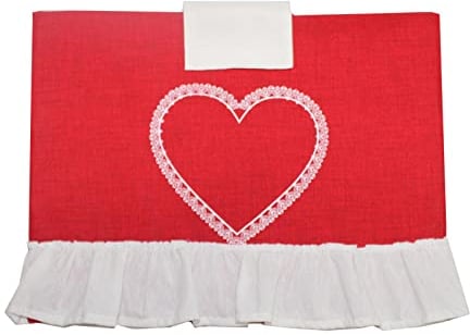 Russo Tessuti Copriforno Cuore Stampato Ricamato Copri Forno Balza Bonheur Arredo Casa Cucina-Rosso