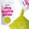 Hemway Ultra Sparkle Glitter - Fluorescent Yellow | 100g Multi Size Metallic Flakes for Resin & Epoxy Crafts | Supplies for Tumblers, Festival, Hair, Face, Body, Eye & Nail Art Decoration