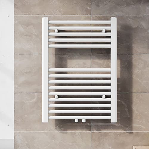 SUNXURY Badheizkörper 500x700 mm Handtuchheizkörper Mittelanschluss Handtuchwärmer Heizkörper für bad 456 Watt, Weiß (RAL 9016)